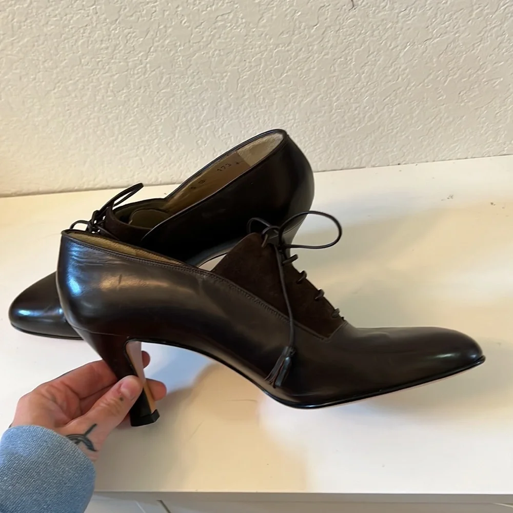 Vintage Salvatore Ferragamo brown leather booties - Picture 4 of 7